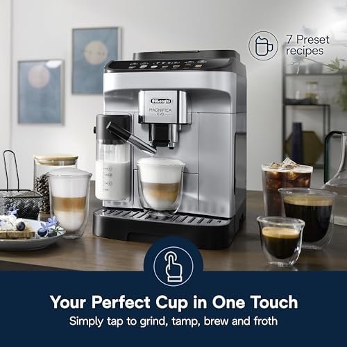 B0B38KRTV6-1-1755803569920.jpg De'Longhi Magnifica Evo Automatic Espresso & Coffee Machine with Auto Milk Frother, Built-in Grinder & Auto-Clean Function - For Latte, Cappuccino, Americano, Iced Coffee, ECAM29084SB , Silver - Image 3